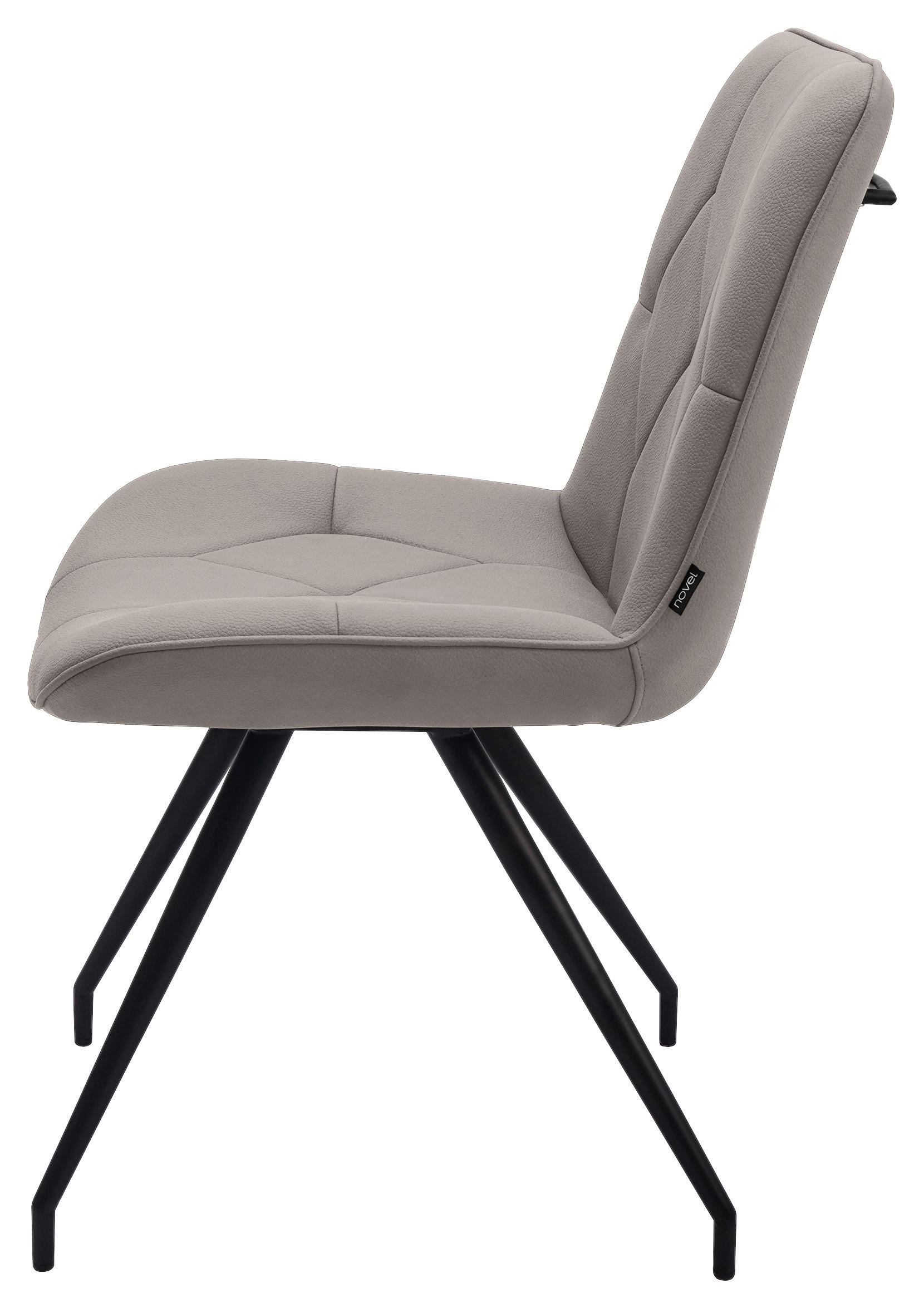 Thumbnail - Novel Stuhl, Grau, Schwarz, Metall, Textil, Rundrohr, 51x89x66 cm, Esszimmer, Stühle, Esszimmerstühle, Vierfußstühle