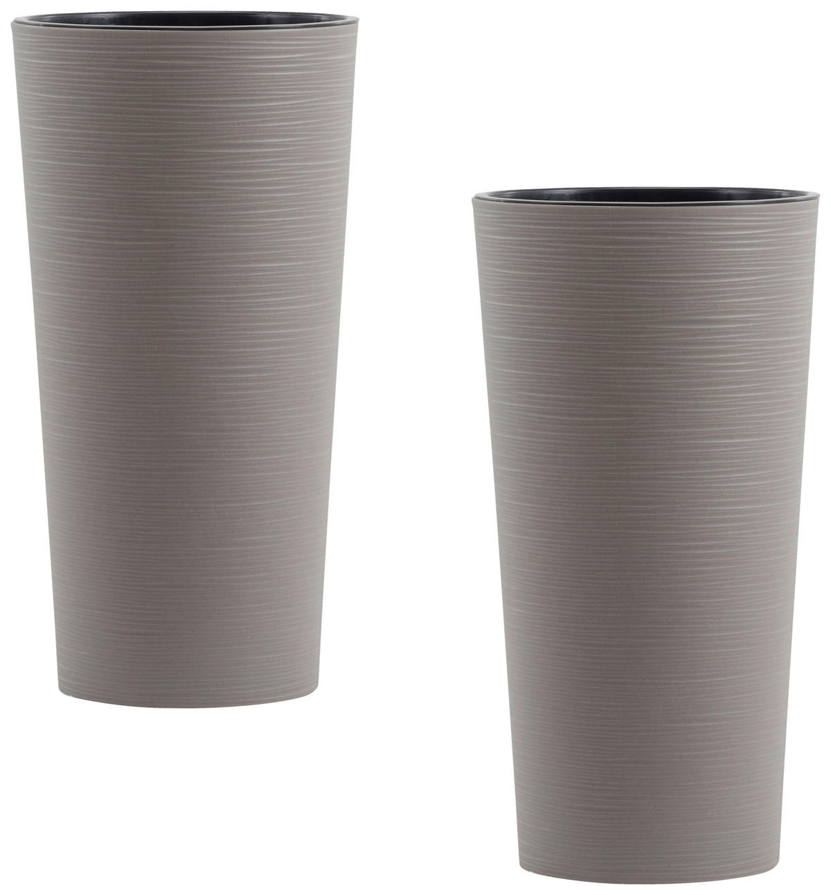 ÜBERTOPF-SET  2-teilig  - Grau, Basics, Kunststoff (25/46,5cm) - Siena Garden