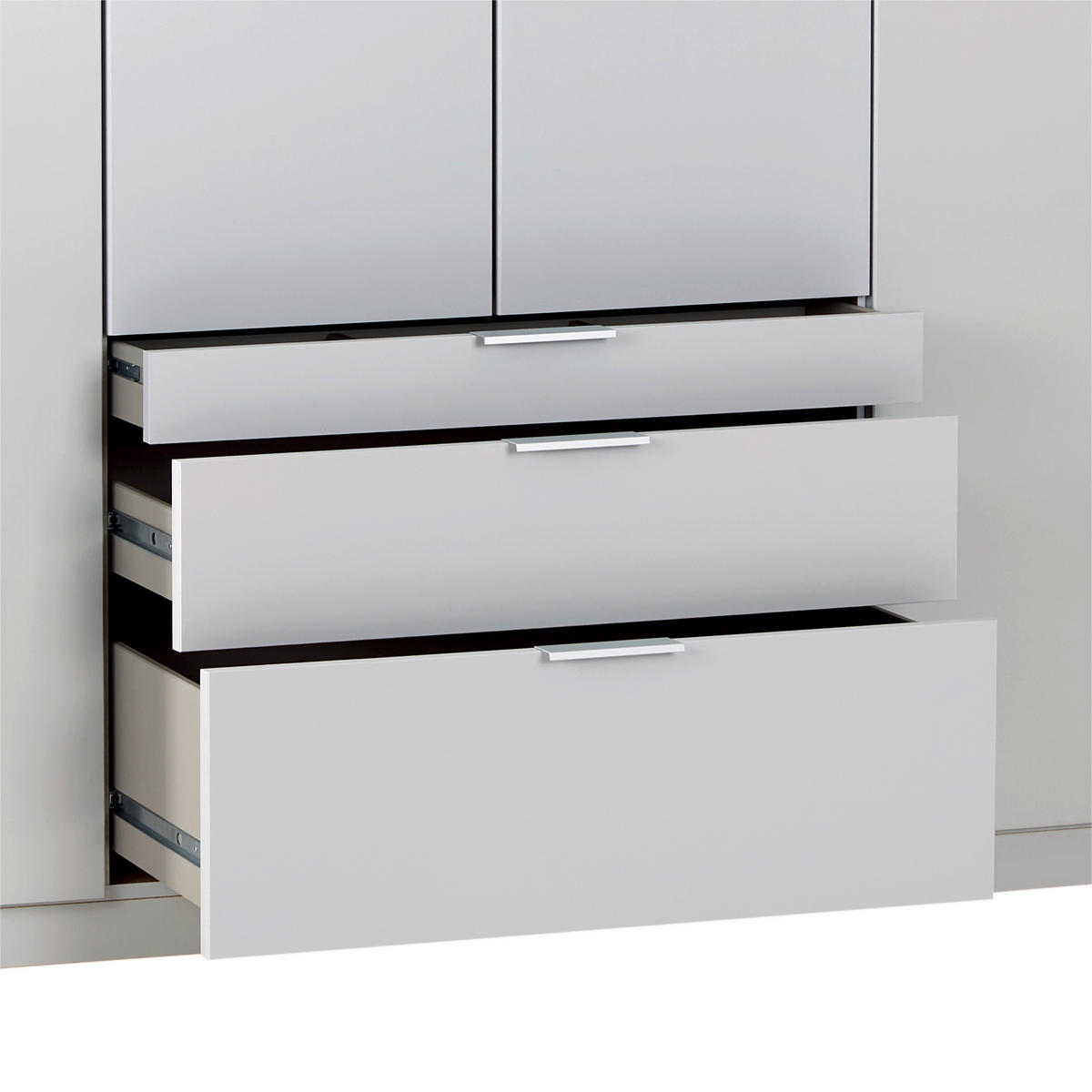 DREHTÜRENSCHRANK in Hellgrau  - Hellgrau/Alufarben, Modern, Holzwerkstoff (91/229/54cm) - Rauch Möbel
