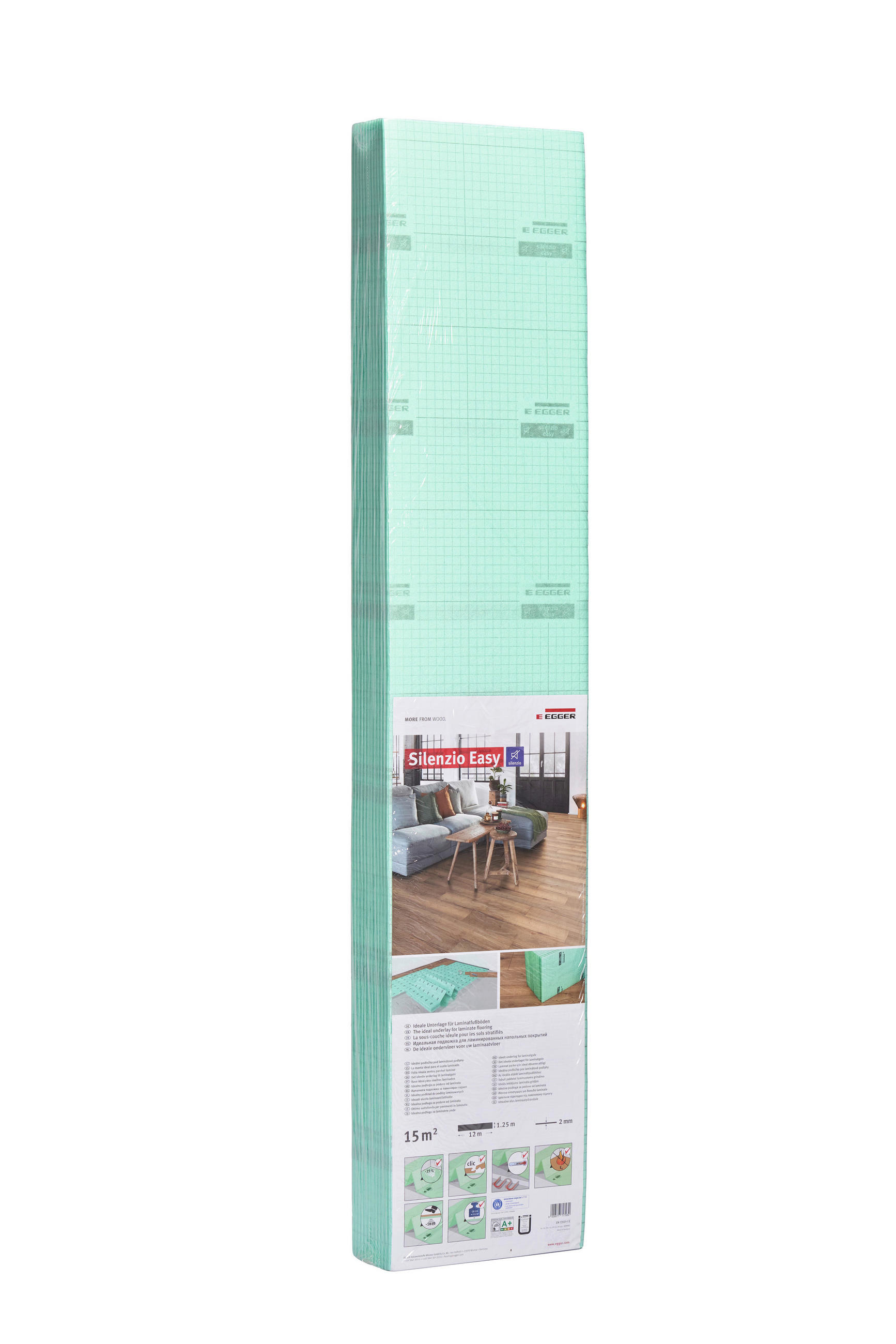 Unterlagsmatte silenzio EASY 125/25/9.5 cm  - Grün, KONVENTIONELL, Kunststoff (125/25/9.5cm) - Egger Holzwerkstoffe