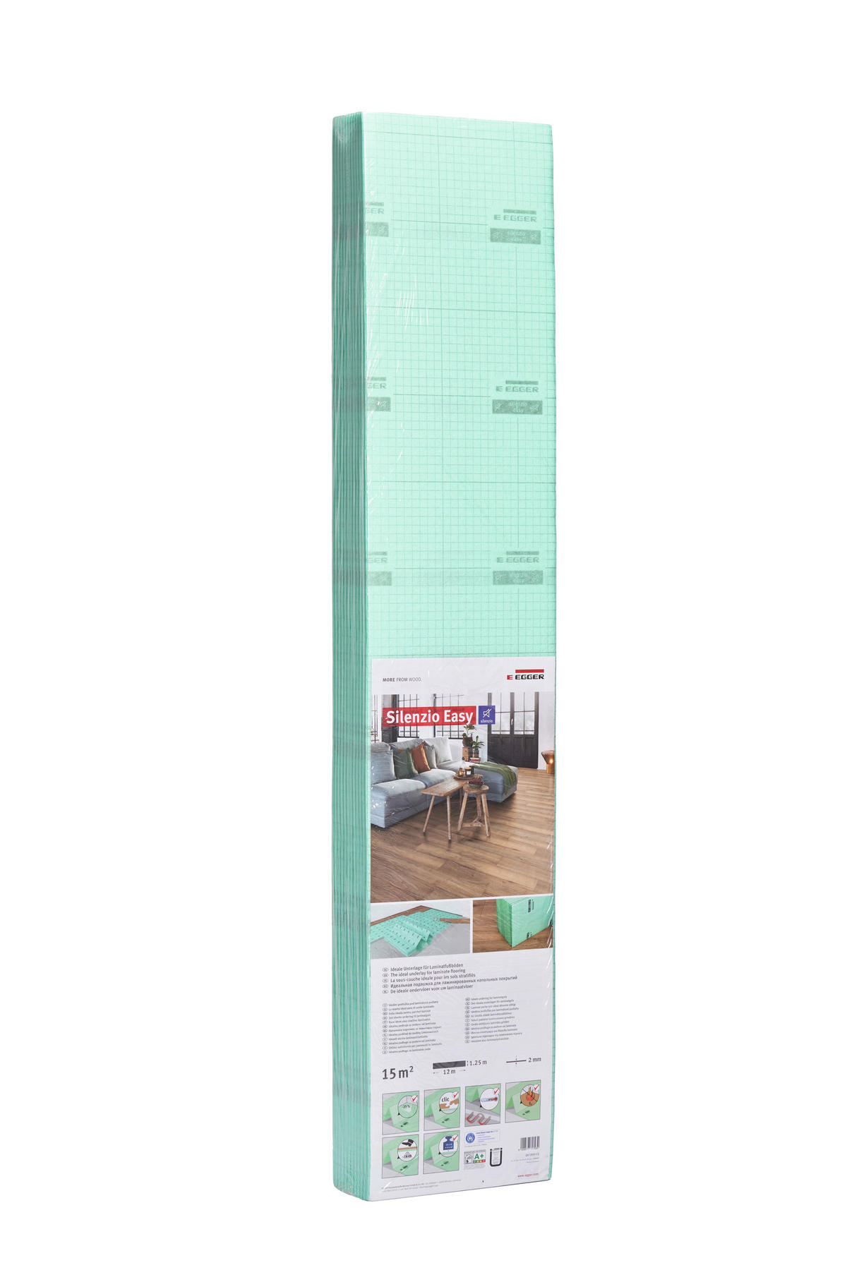 Unterlagsmatte silenzio EASY 125/25/9.5 cm  - Grün, KONVENTIONELL, Kunststoff (125/25/9.5cm) - Egger Holzwerkstoffe