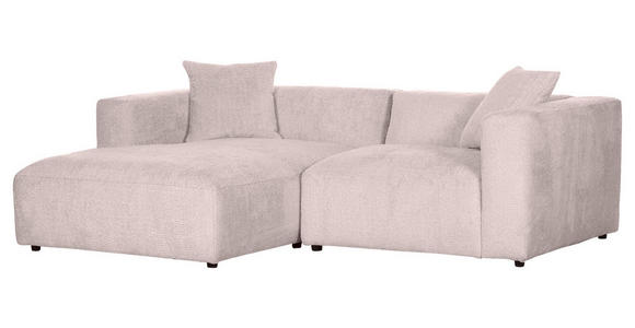 ECKSOFA Rosa Chenille Zierkissen, Rücken echt  - Creme/Schwarz, MODERN, Kunststoff/Textil (178/231cm) - Carryhome