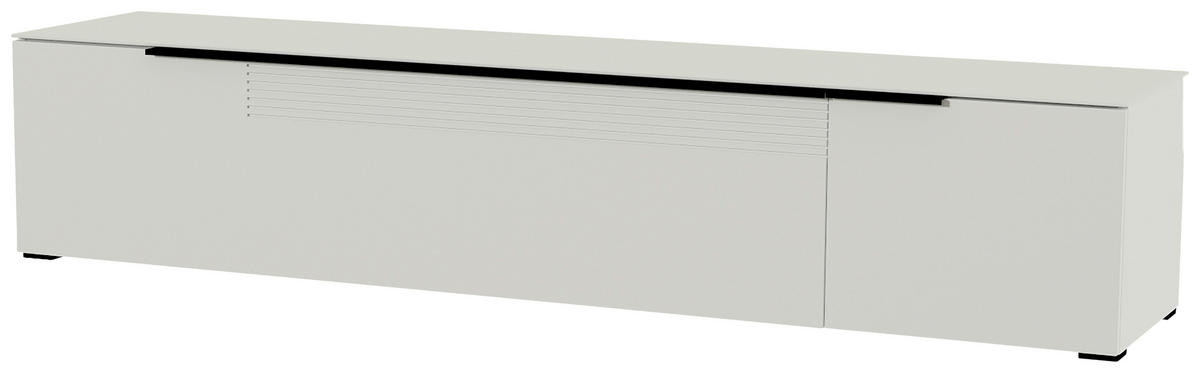 LOWBOARD Schwarz, Weiss  210/43/45 cm  - Weiss/Schwarz, Design, Glas/Holzwerkstoff (210/43/45cm) - Moderano