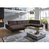 WOHNLANDSCHAFT in Webstoff Dunkelbraun  - Dunkelbraun/Schwarz, Design, Textil/Metall (180/344/208cm) - Dieter Knoll