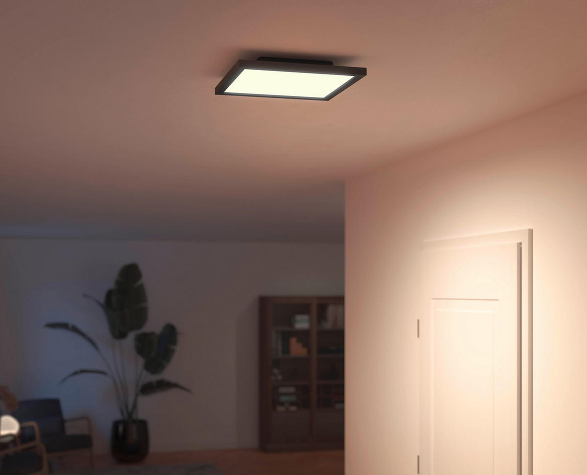 DECKENLEUCHTE 30/30/4,6 cm    - Schwarz, Design, Metall (30/30/4,6cm) - Philips HUE