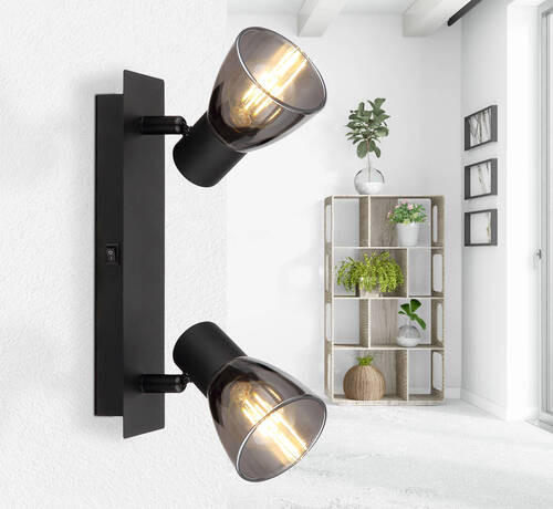 SPOTLIGHT Claude 25/7/15,5 cm   - svart, Design, metall/glas (25/7/15,5cm) - Globo