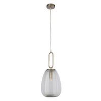 HÄNGELEUCHTE 24/130 cm  - Nickelfarben, KONVENTIONELL, Glas/Metall (24/130cm)