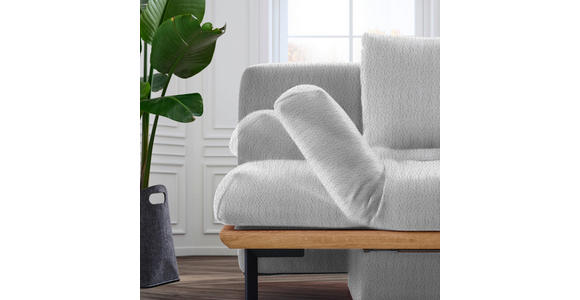 SCHLAFSOFA in Chenille Hellgrau - Hellgrau/Schwarz, MODERN, Holz/Textil (212/89/102cm) - Dieter Knoll