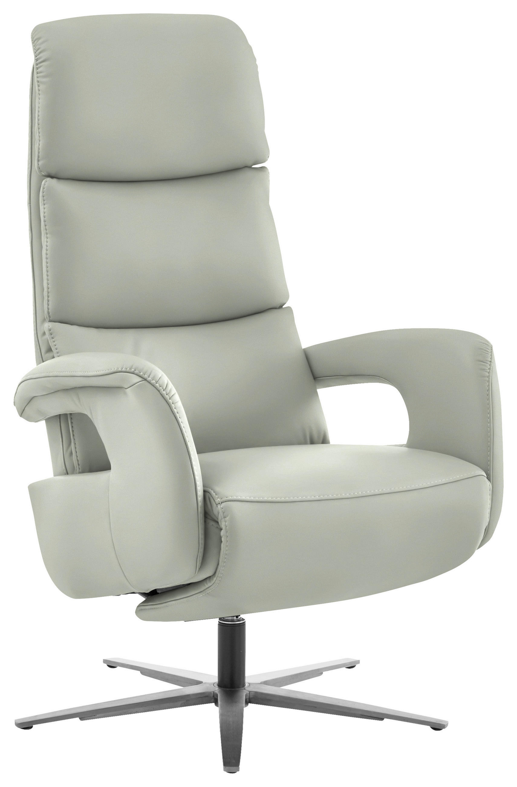 RELAXSESSEL in Leder Silberfarben  - Edelstahlfarben/Silberfarben, Design, Leder/Metall (76/119/86cm) - Dieter Knoll