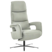 RELAXSESSEL in Leder Silberfarben  - Edelstahlfarben/Silberfarben, Design, Leder/Metall (76/119/86cm) - Dieter Knoll