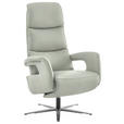 RELAXSESSEL in Leder Silberfarben  - Edelstahlfarben/Silberfarben, Design, Leder/Metall (76/119/86cm) - Dieter Knoll