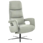 RELAXSESSEL in Leder Silberfarben  - Edelstahlfarben/Silberfarben, Design, Leder/Metall (76/119/86cm) - Dieter Knoll