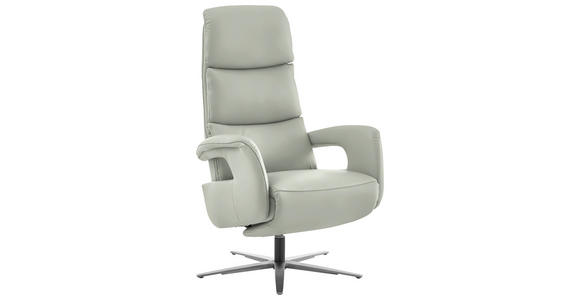 RELAXSESSEL in Leder Silberfarben  - Edelstahlfarben/Silberfarben, Design, Leder/Metall (76/119/86cm) - Dieter Knoll