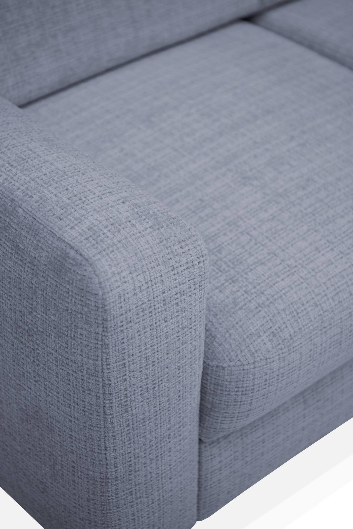 ECKSOFA FABIO Blau Chenille Bettkasten, Kopfteilverstellung  - Blau/Schwarz, Design, Textil/Metall (174/223cm) - Livetastic