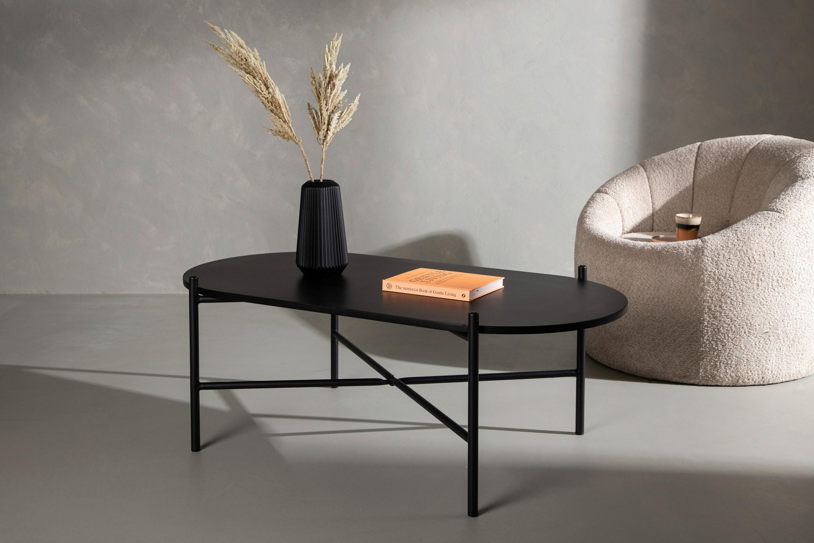 SOFFBORD i metall, trämaterial 120/60/45 cm  - svart, Design, metall/trämaterial (120/60/45cm) - Livetastic