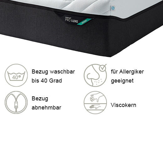MATZRATZE MEDIUM Pro Luxe® Coolquilt 100/200 cm Höhe ca. 32 cm  - Weiß, Basics, Textil (100/200cm) - Tempur