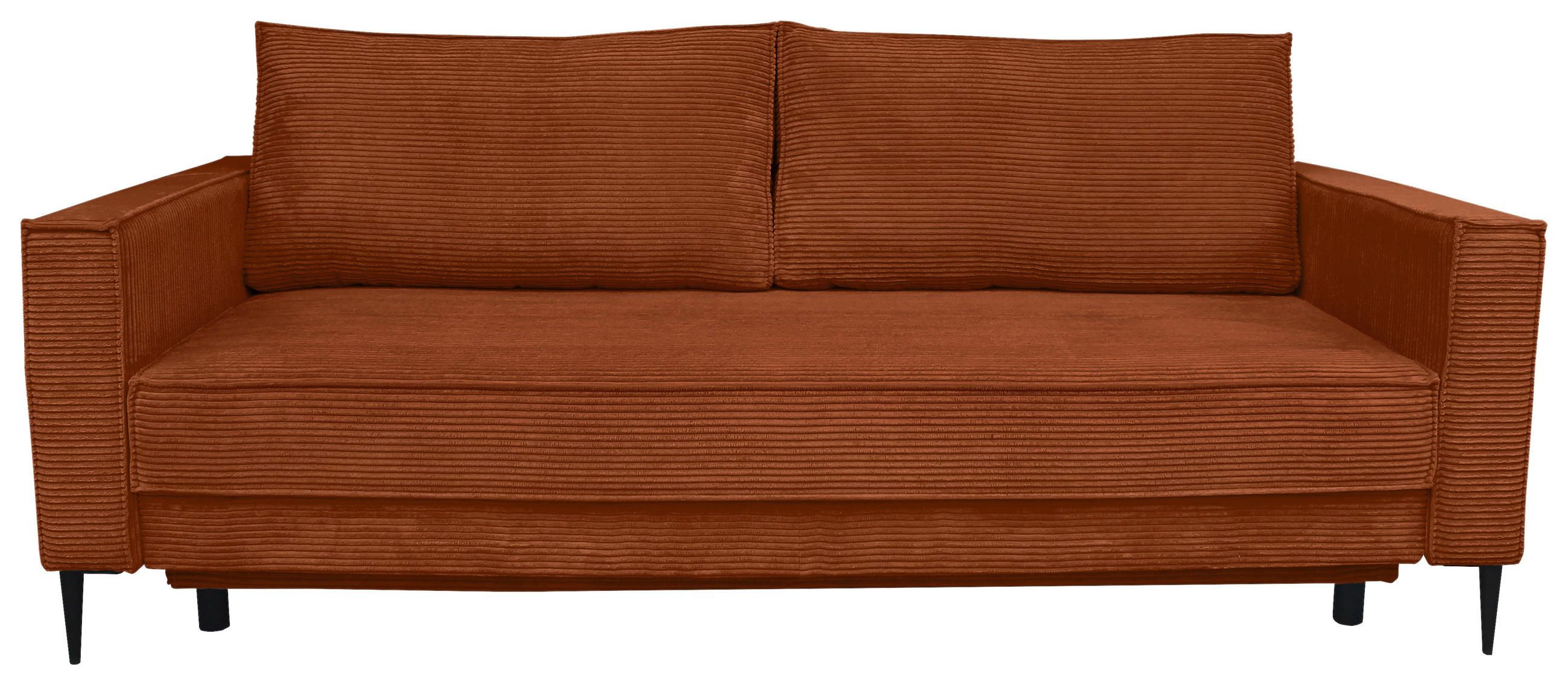 SCHLAFSOFA Cord Rostfarben  - Rostfarben/Schwarz, KONVENTIONELL, Textil/Metall (222/93/98cm) - Carryhome