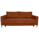 SCHLAFSOFA Cord Rostfarben  - Rostfarben/Schwarz, KONVENTIONELL, Textil/Metall (222/93/98cm) - Carryhome