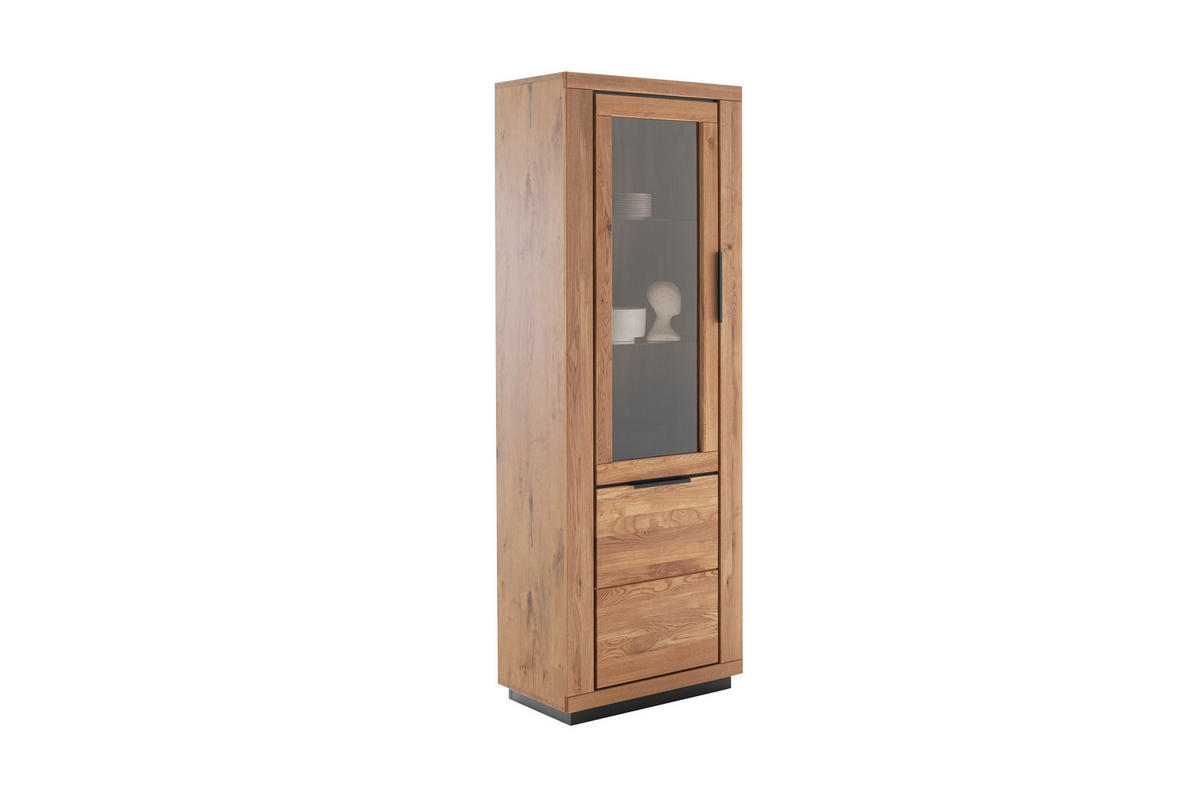 VITRINE  in Wildeiche Wildeiche - Wildeiche/Schwarz, Design, Glas/Holz (72/200/40cm) - MID.YOU