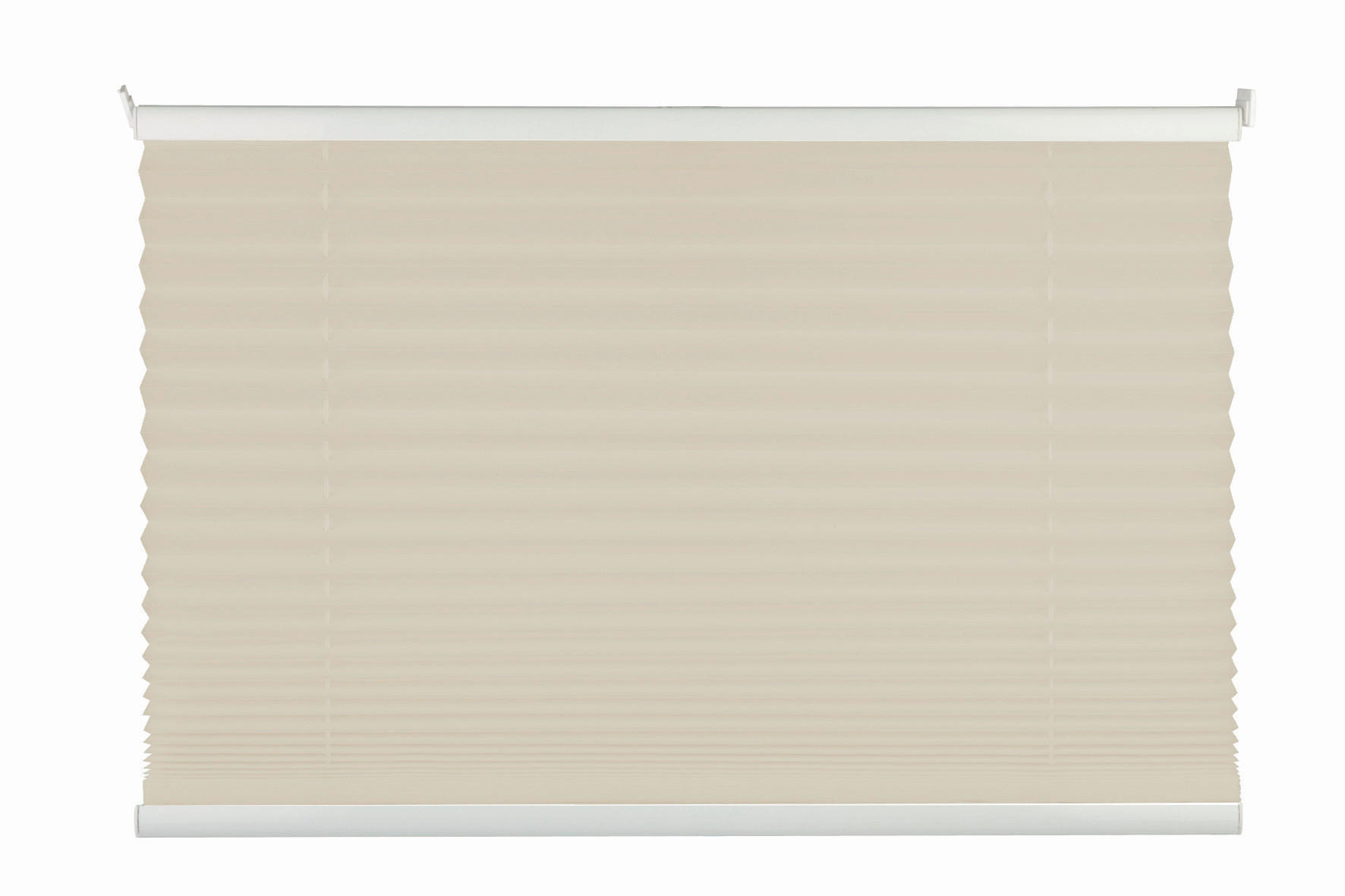 PLISSEE  halbtransparent   100/130 cm   - Sandfarben, Basics, Textil (100/130cm)