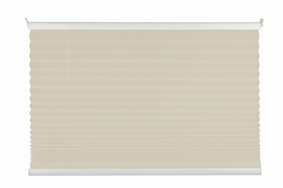 PLISSEE  halbtransparent   100/130 cm   - Sandfarben, Basics, Textil (100/130cm)