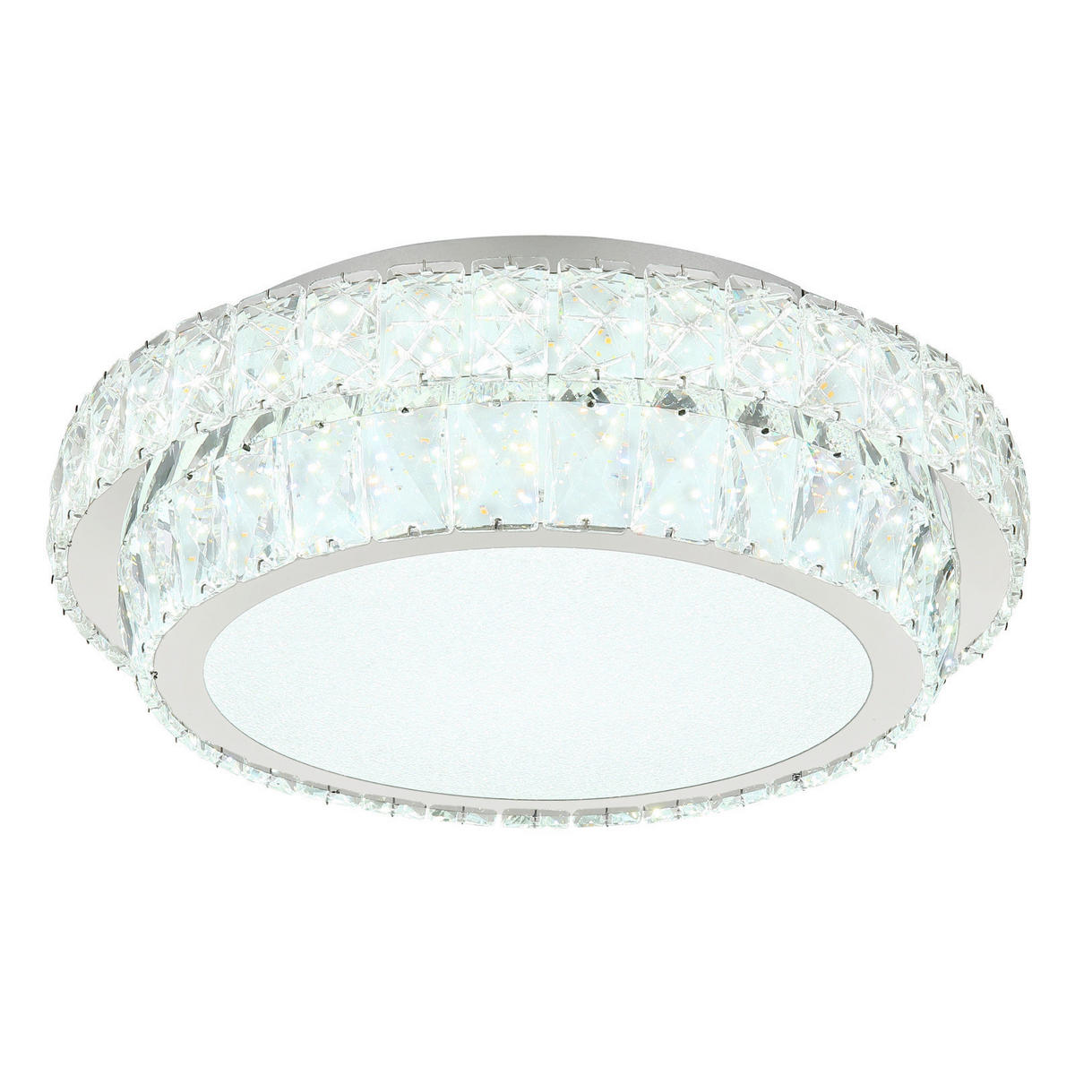 LED-DECKENLEUCHTE  40/15.5 cm    - Klar/Chromfarben, Konventionell, Glas/Kunststoff (40/15.5cm) - Globo