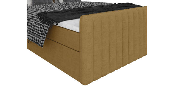 BOXBETT 160/200 cm  in Senfgelb  - Senfgelb/Schwarz, Basics, Kunststoff/Textil (160/200cm) - Carryhome