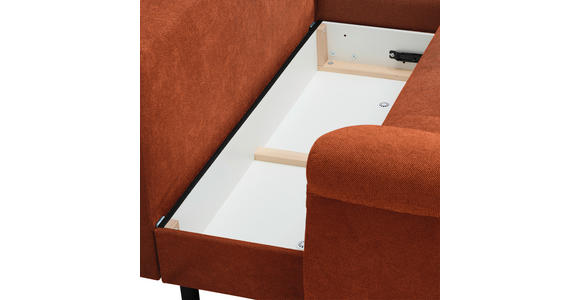 ECKSOFA Rostfarben Flachgewebe - Rostfarben/Schwarz, Design, Kunststoff/Textil (278/175cm) - Xora