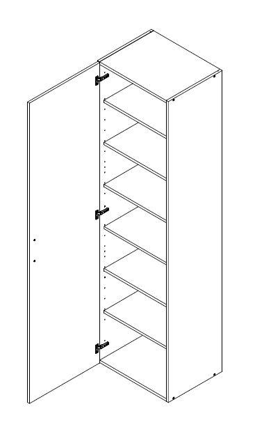 Thumbnail - Xora Mehrzweckschrank, Weiß, Holzwerkstoff, 1 Fächer, 30x185x40 cm, Made in Germany, Waschküche, Mehrzweckschränke