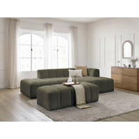 ECKSOFA  ANNECY Grün Bouclé  - Schwarz/Grün, MODERN, Kunststoff/Textil (262/170cm)