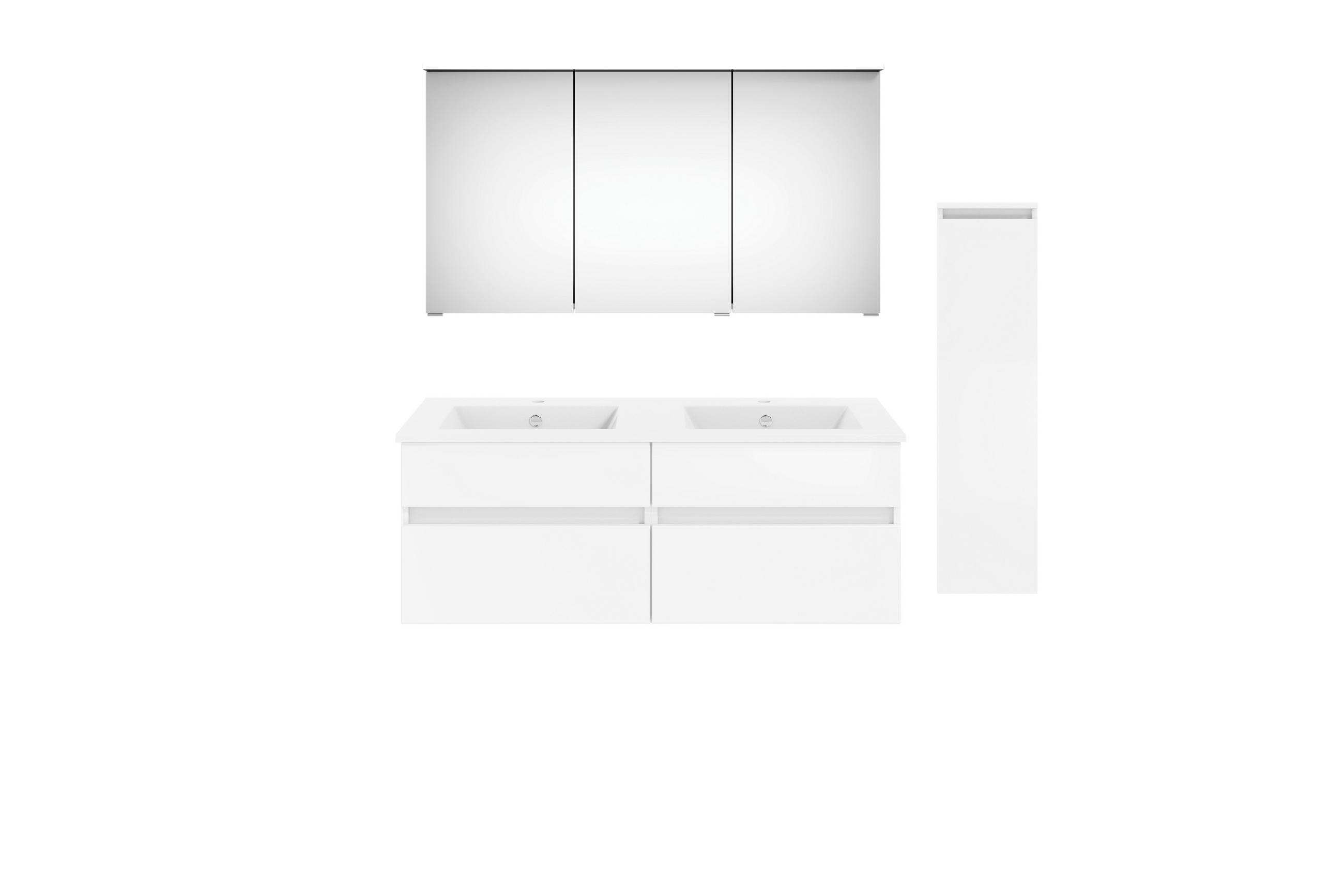 BADEZIMMER 5-teilig  in 150 cm  - Weiß Hochglanz/Weiß, KONVENTIONELL, Keramik/Holzwerkstoff (150cm) - Puris