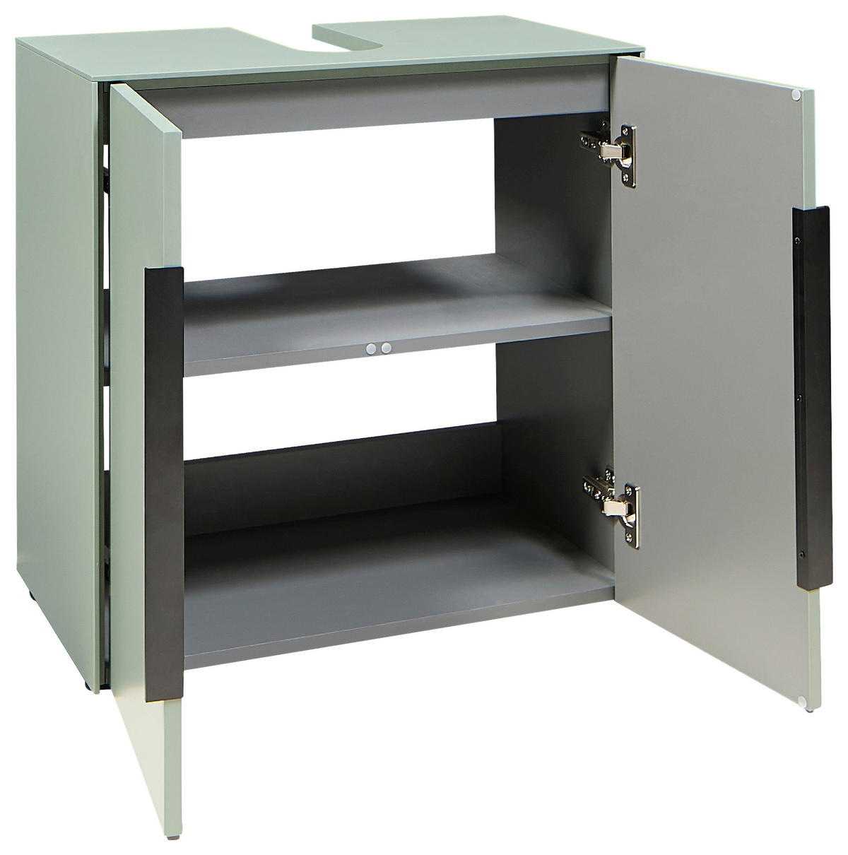 WASCHBECKENUNTERSCHRANK 60/60/33 cm  - Schwarz/Grün, Design, Holzwerkstoff/Kunststoff (60/60/33cm) - home24