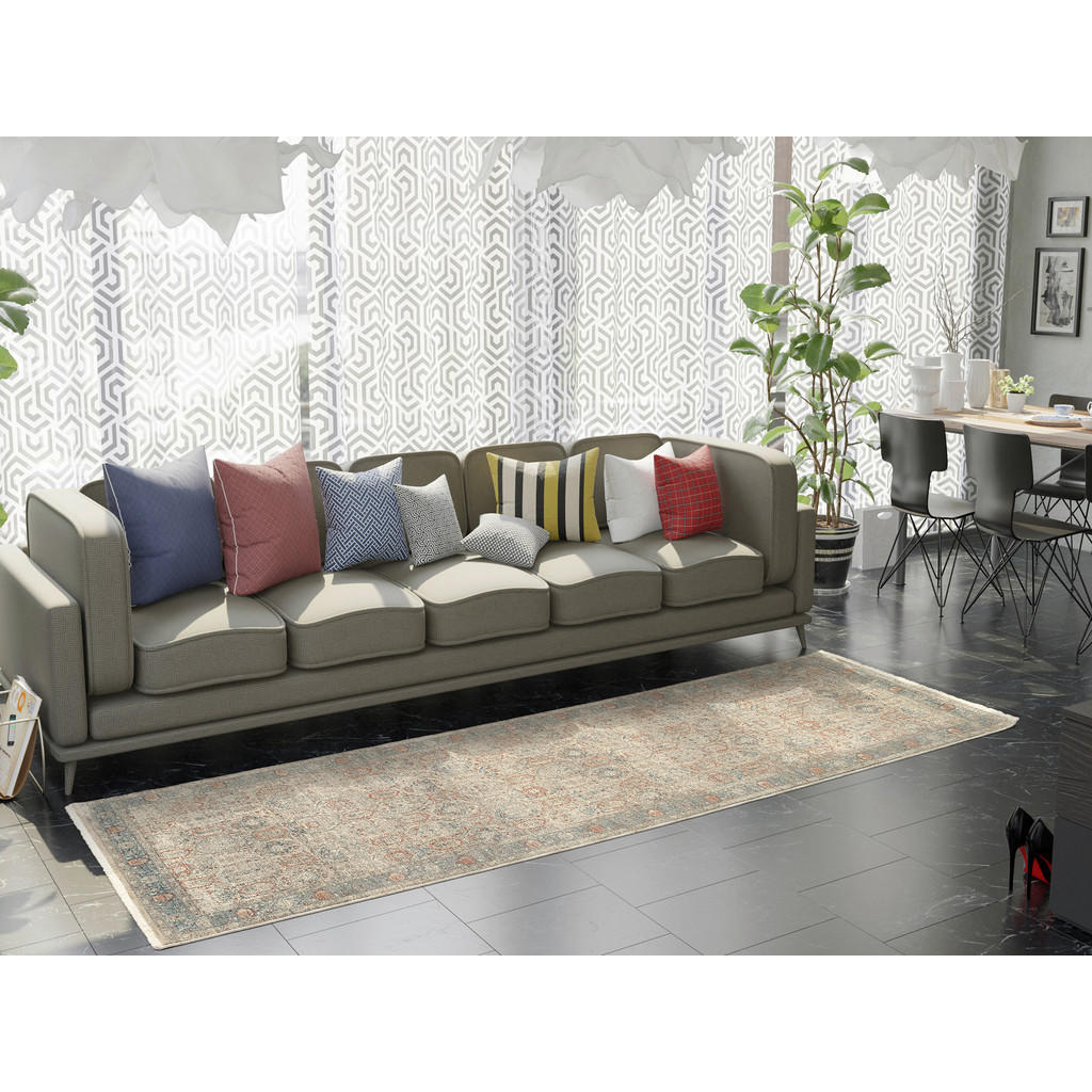 Thumbnail - Cazaris Läufer, Blau, Grau, Textil, Ornament, rechteckig, 80x240 cm, Oeko-Tex® Standard 100, für Fußbodenheizung geeigne...