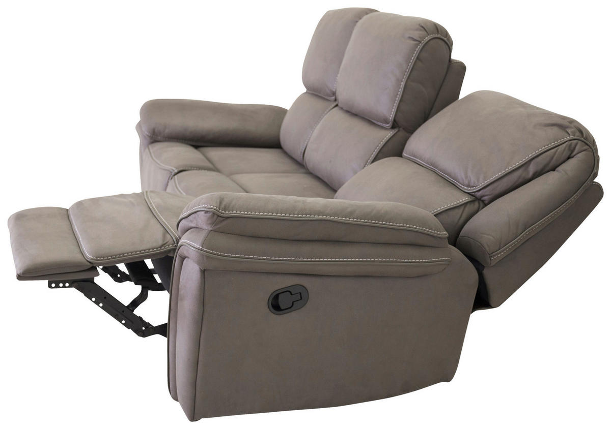 3-SITS SOFFA i grå  - grå, Design, metall/textil (206/96/98cm) - Livetastic