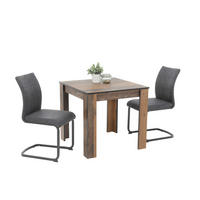 TISCHGRUPPE Anthrazit, Alteiche  - Alteiche/Anthrazit, MODERN, Textil/Metall (80/76/80cm) - MID.YOU