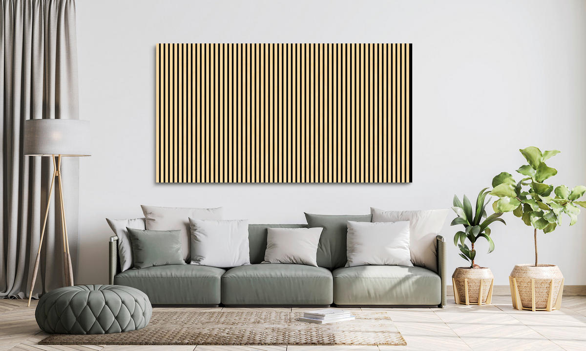AKUSTIKPANEEL Esche furniert 57.25/1.9/119 cm  - Eschefarben, KONVENTIONELL, Holzwerkstoff/Textil (57.25/1.9/119cm)