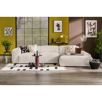 ECKSOFA HANNAH Creme Cord  - Creme/Schwarz, Design, Kunststoff/Textil (343/170cm) - MID.YOU