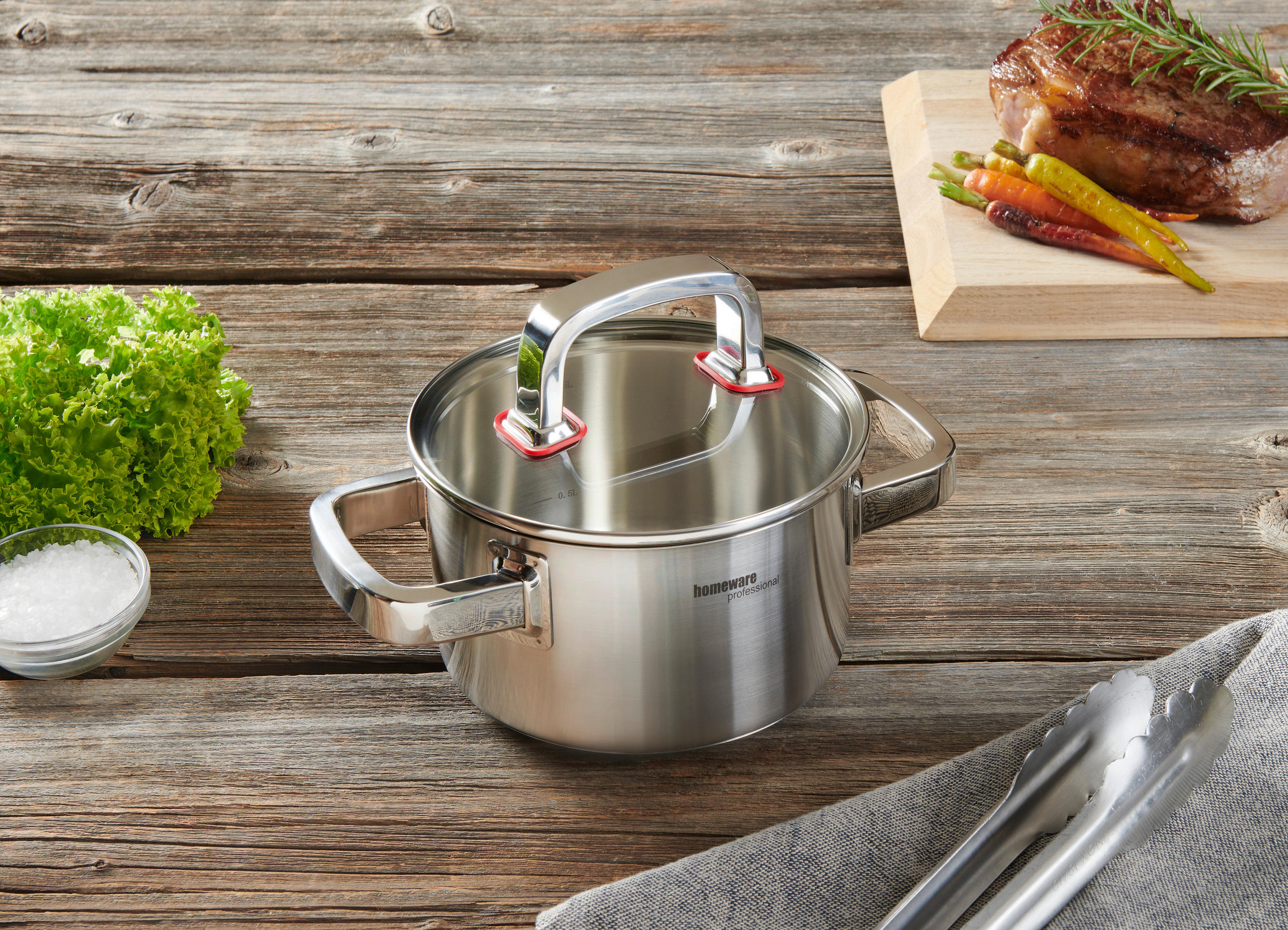 OALĂ 1,5 l  - străveziu/culoare inox, Design, sticlă/metal (16/9,5cm) - Homeware Profession.
