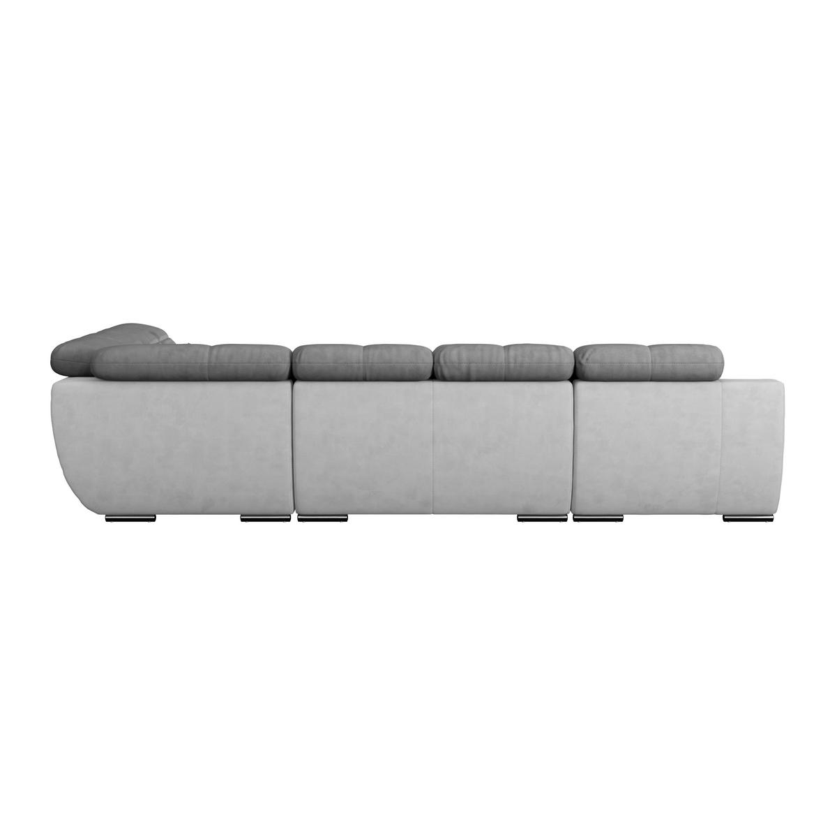 WOHNLANDSCHAFT Hellgrau, Dunkelgrau Mikrofaser  - Chromfarben/Dunkelgrau, MODERN, Textil/Metall (184/345/228cm) - MID.YOU