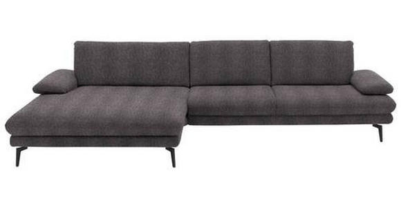 ECKSOFA in Chenille Anthrazit 180/310 cm - Anthrazit/Schwarz, Design, Textil/Metall (180/310cm) - Dieter Knoll