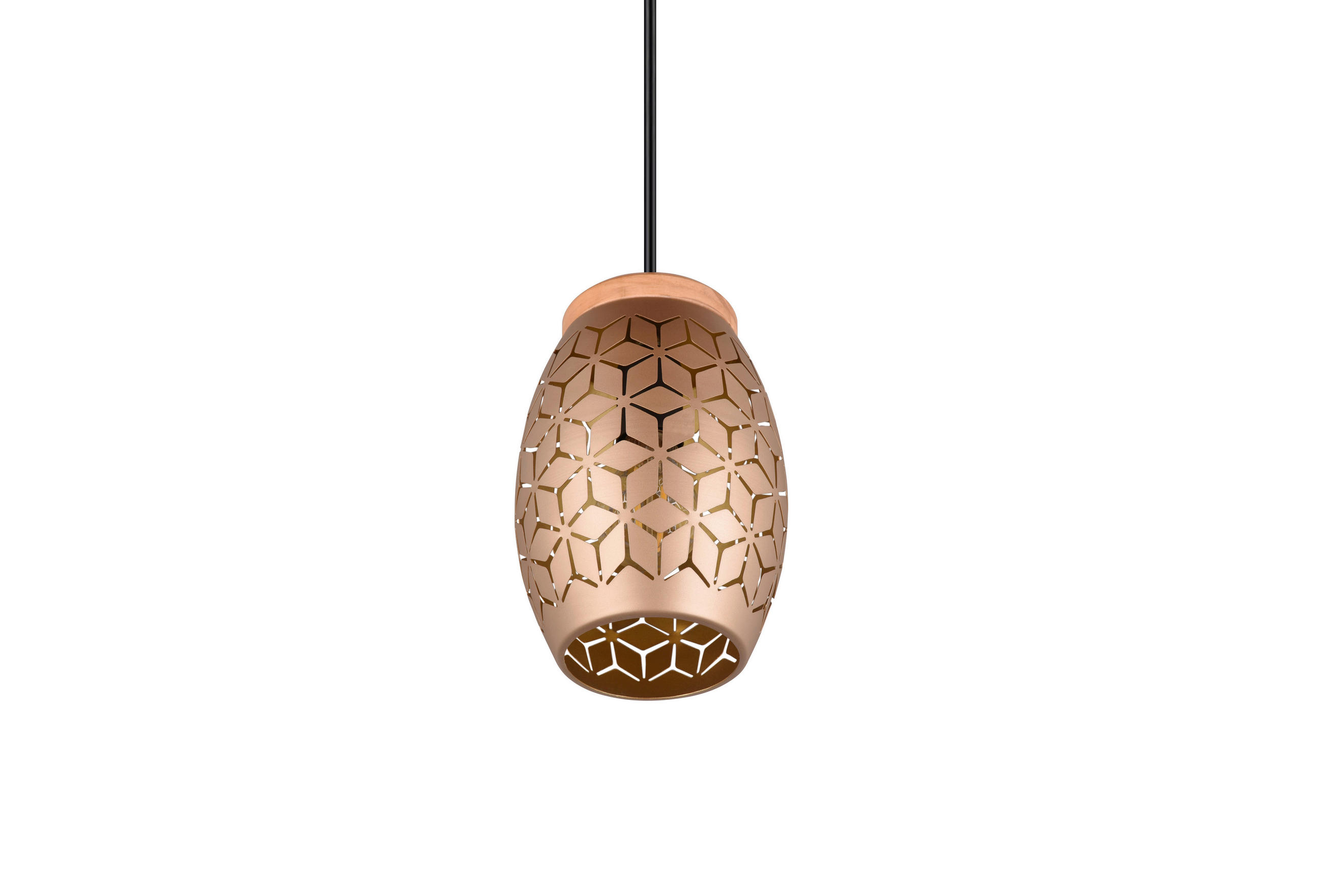 PENDELLEUCHTE Bidar 15/150 cm   - Bronzefarben, KONVENTIONELL, Holz/Metall (15/150cm)