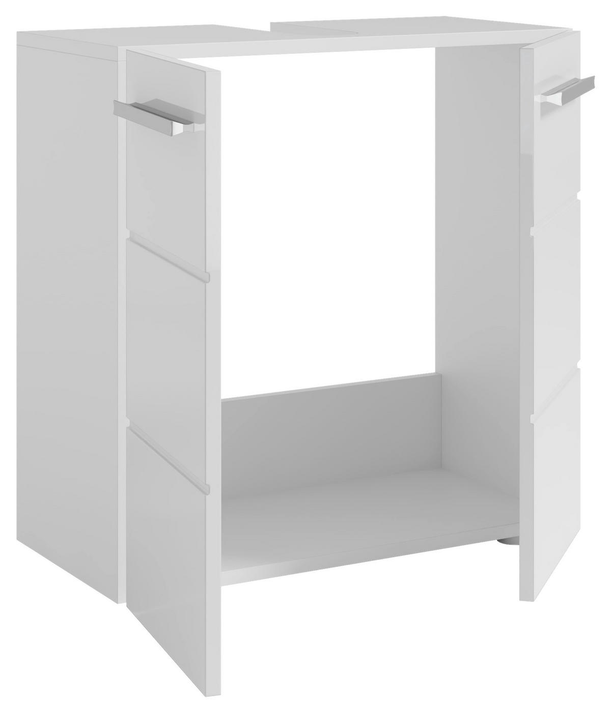WASCHBECKENUNTERSCHRANK 60/62/31 cm  - Chromfarben/Weiß Hochglanz, MODERN, Holzwerkstoff/Kunststoff (60/62/31cm) - MID.YOU