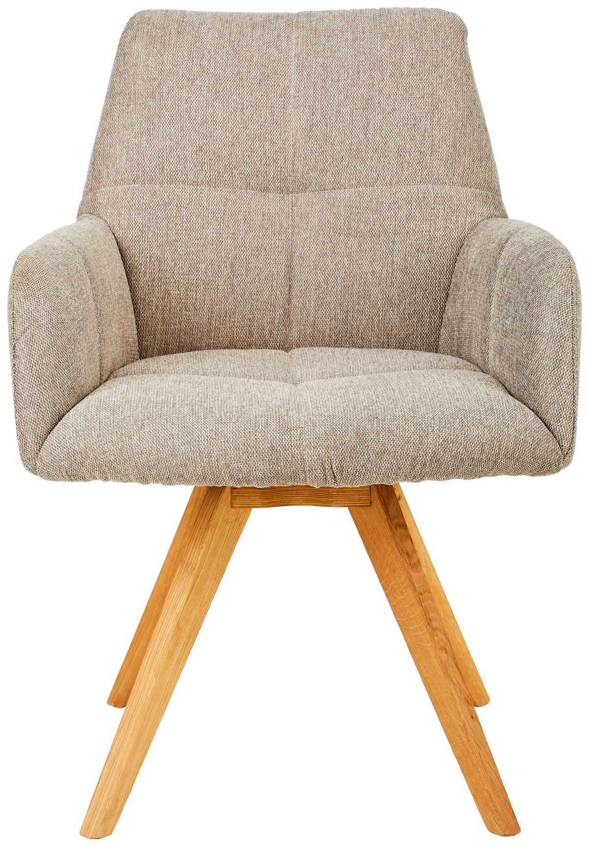 ARMLEHNSTUHL drehbar  in Webstoff  - Taupe/Eichefarben, KONVENTIONELL, Holz/Textil (62/87,5/68,5cm) - Linea Natura