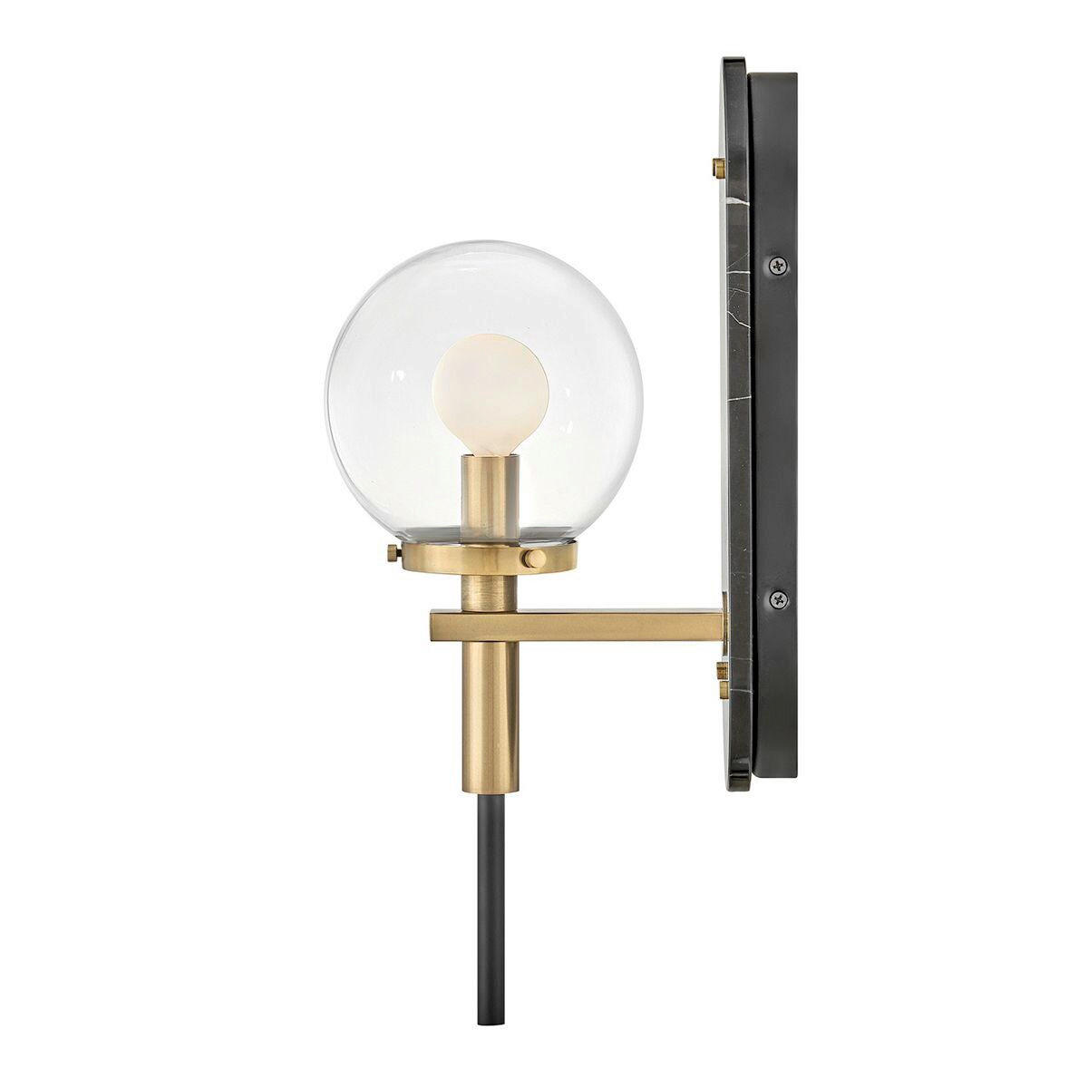 WANDLEUCHTE Gilda  41,4/14/20,3 cm  - Messingfarben/Schwarz, KONVENTIONELL, Glas/Metall (41,4/14/20,3cm) - Elstead Lighting