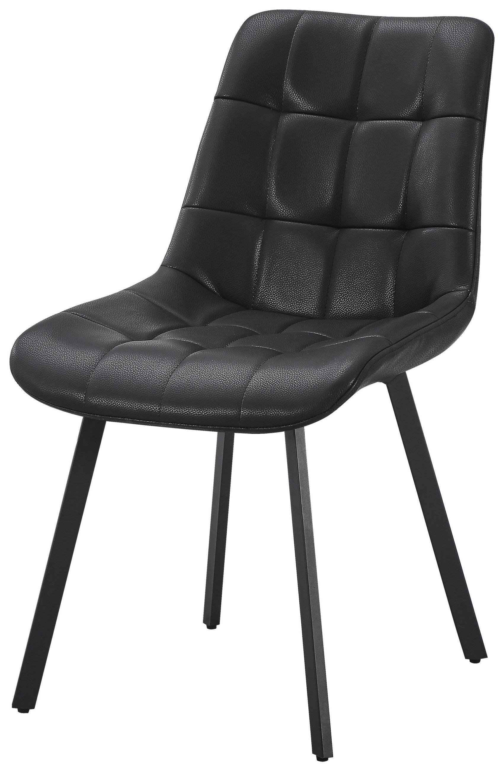 ČETVERONOŽNA STOLICA  crna  metal, koža      - crna, Moderno, koža/metal (51/88/62cm) - Livetastic