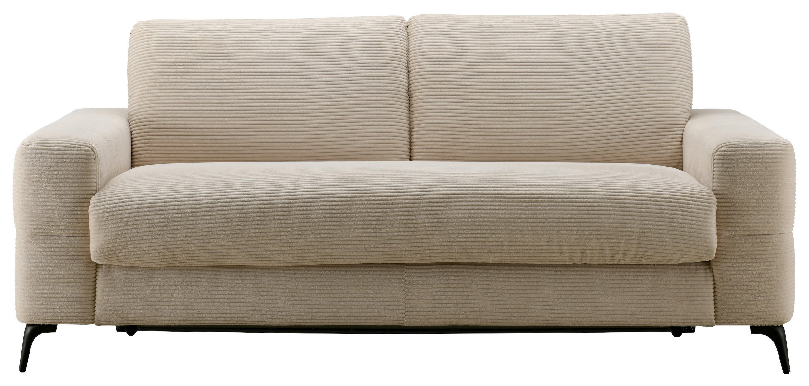 SCHLAFSOFA Cord Beige  - Beige/Schwarz, Design, Textil/Metall (198/89/98cm) - Carryhome