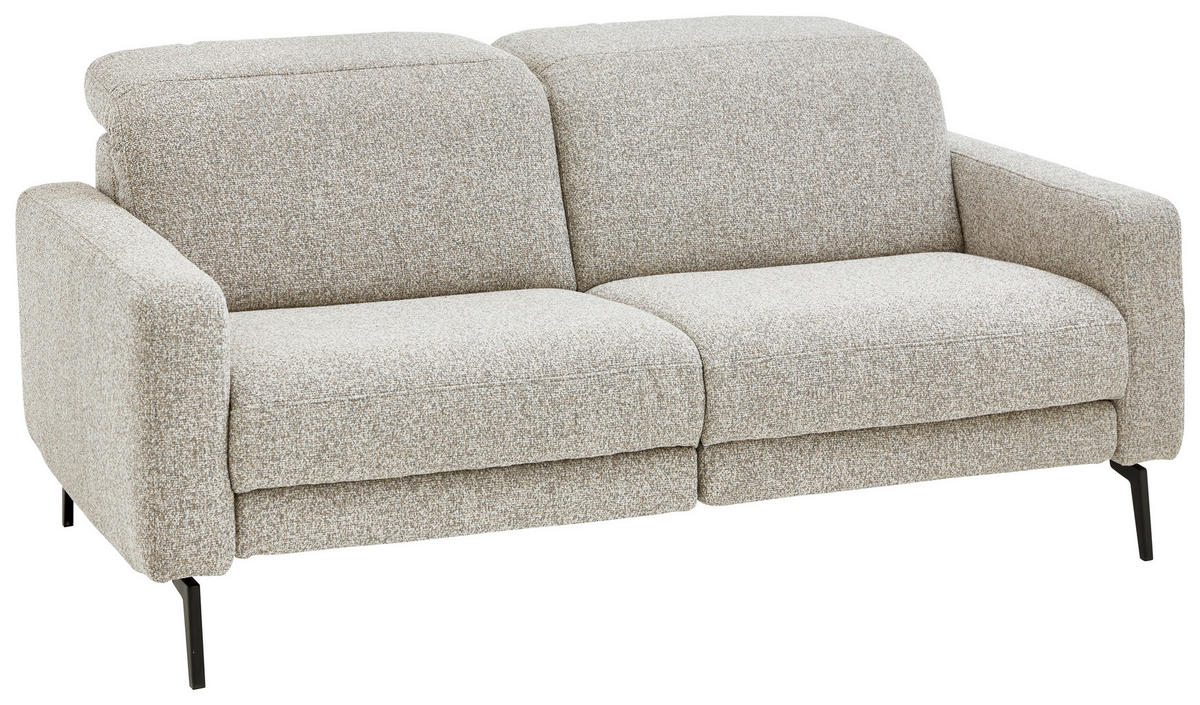 2,5-SITZER Chenille Sandfarben  - Sandfarben/Schwarz, Design, Textil/Metall (182/82/107cm) - Dieter Knoll