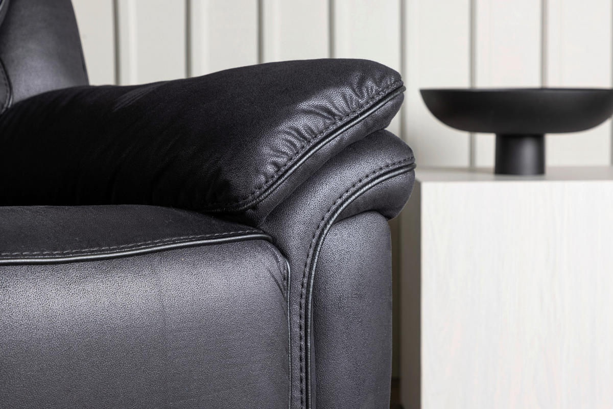 FERNSEHSESSEL  mit Schwarz  - Schwarz, Design, Kunststoff/Textil (104/103/99cm) - Livetastic