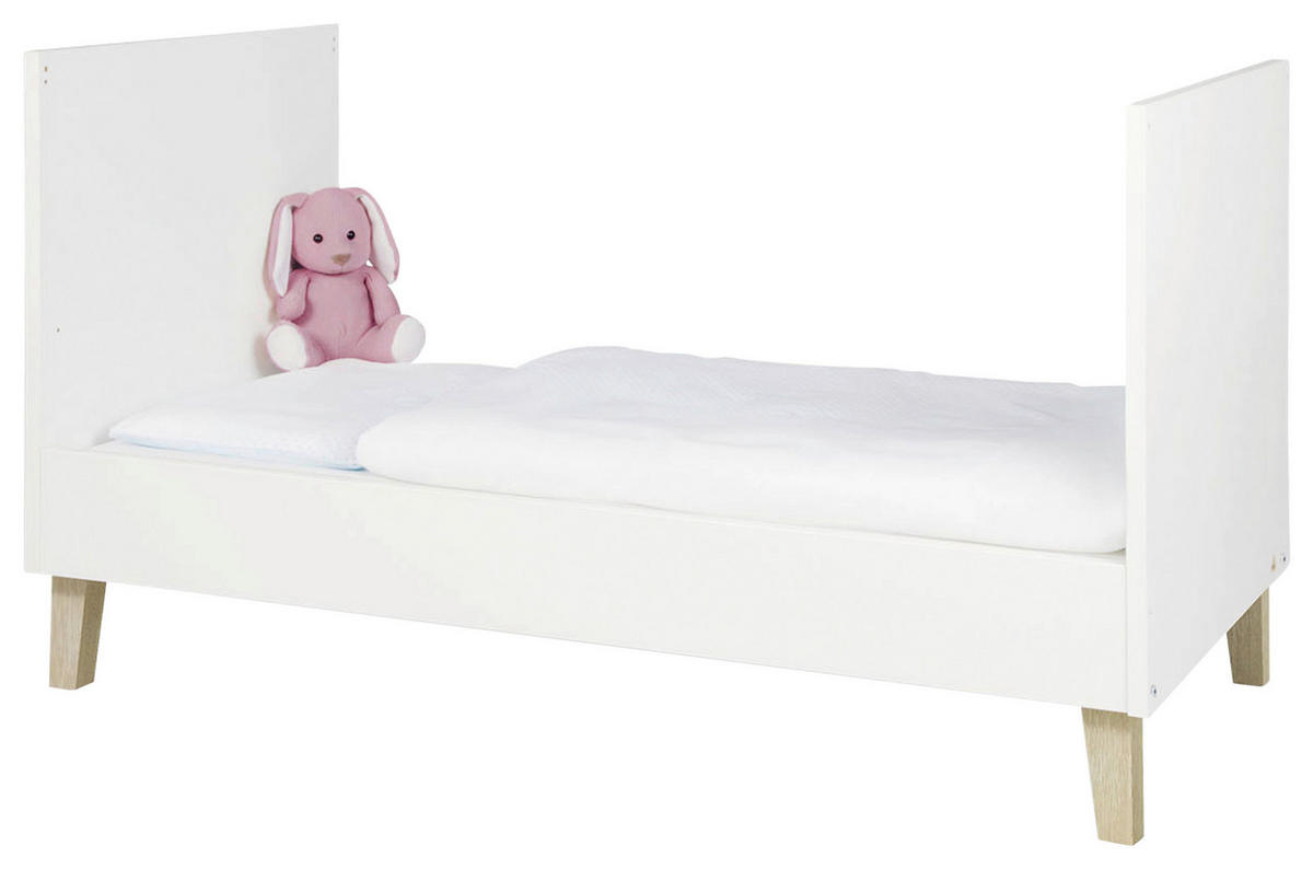 GITTERBETT LUMI   140/70 cm  - Eichefarben/Weiß, Design, Holz/Holzwerkstoff (140/70cm) - Pinolino