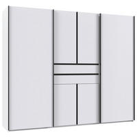 KLEIDERSCHRANK 250/216/65 cm,  in Weiß, 6-türig  - Schwarz/Weiß, Design, Holzwerkstoff/Metall (250/216/65cm) - Stylife